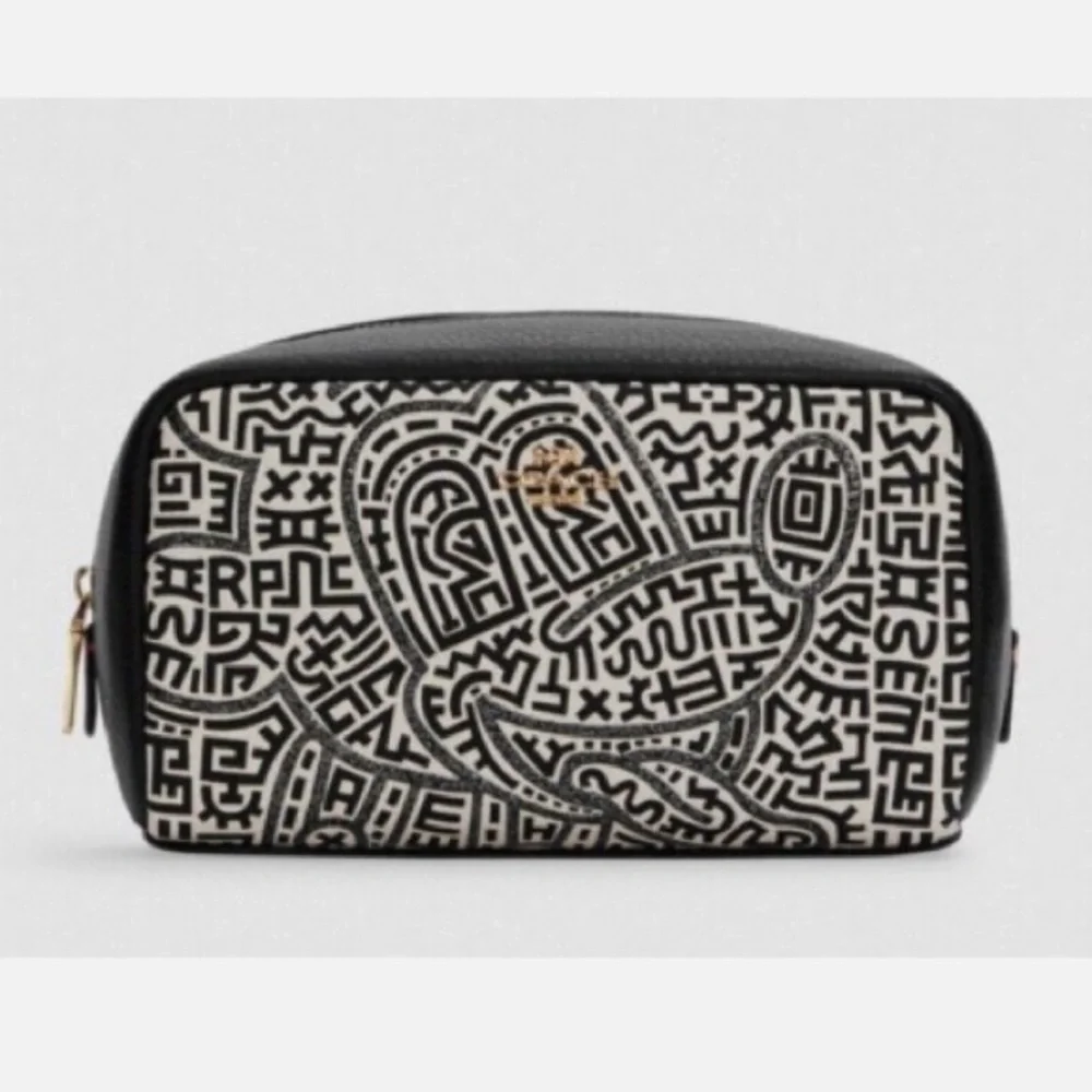 RARE Nwot Coach Disney Mickey Mouse X Keith Haring Boxy Cosmetic Case C7436
